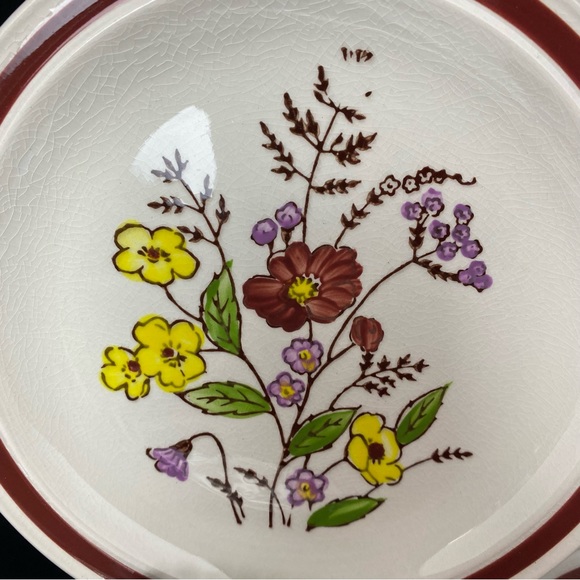 (2) Vintage Lot of 5, Lunastone 1580 Bali Pattern Floral Bread & Butter Plates - Picture 8 of 16